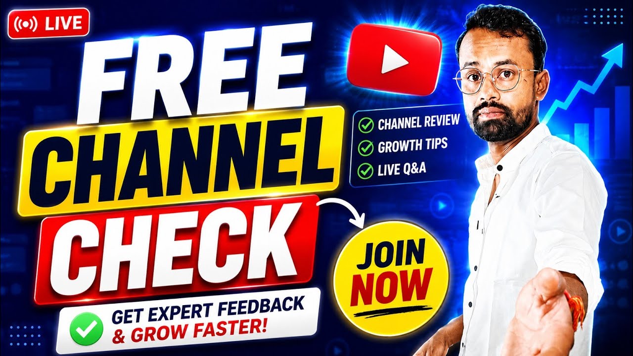 FREE Channel Check LIVE 🔴 | YouTube Growth Tips & Channel Review - YouTube