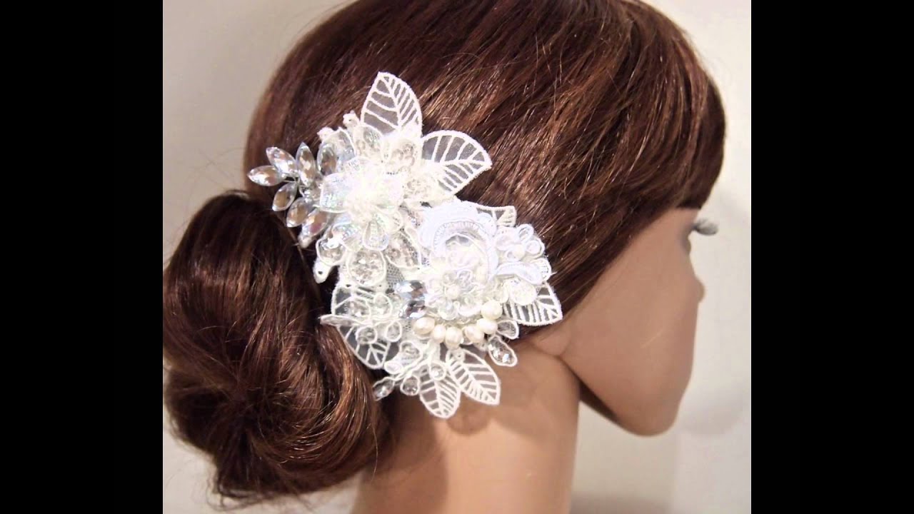 Diy Handmade Shabby Chic Lace Flower Wedding Bridal Head Piece