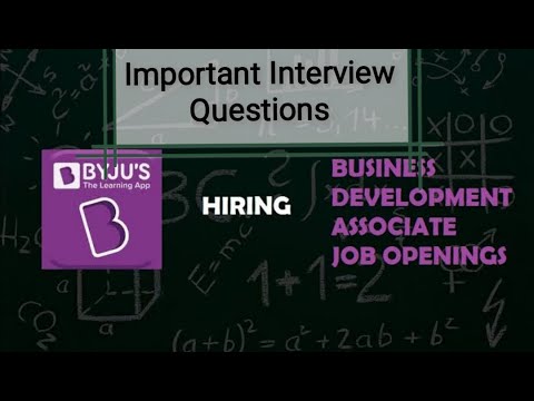 Byju's important interview questions | For BDA profile 2020 | Hiring ...