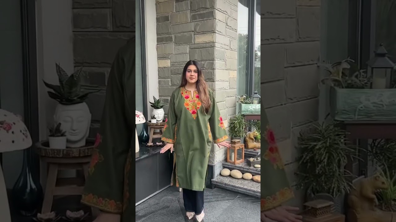 New Stock Of Kashmiri Woolen Pherans. Aari Embroidery kashmiri collection 