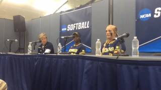 Michigan pitcher Megan Betsa discusses her one-hit, six-strikeout performance in Saturday's 6-0 win