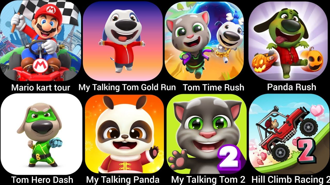 Panda Rush Mario Kart Tour,Tom Gold Run,Panda Rush,Tom Time Rush,My Talking Panda ...