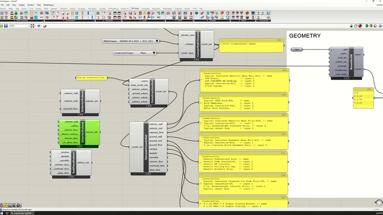 Honeybee V1.4 :: Constructions and Materials [Tutorial 1.4]