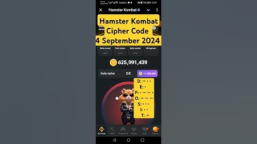 Hamster Kombat todays Cipher Code | 4 September 2024 #Hamsterkombat #ciphercode #4september2024
