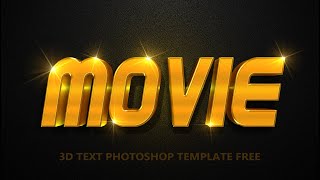 Movie 3D Text Photoshop Free Psd Style 154