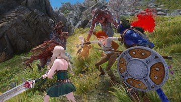 Skyrim 2020 New Animations, Epic Team Battle