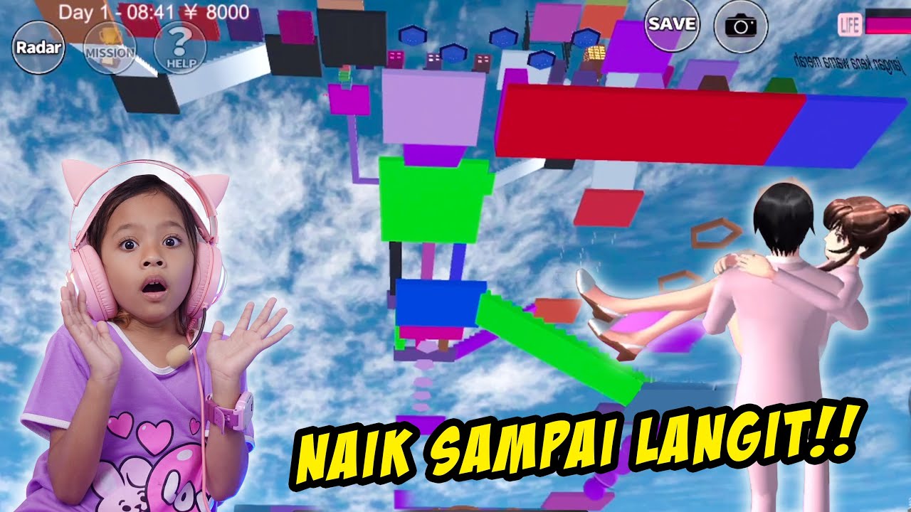 PERTAMA KALI MAIN PARKOUR OBBY NAIK SAMPAI LANGIT‼️😱 SAKURA SCHOOL SIMULATOR INDONESIA‼️