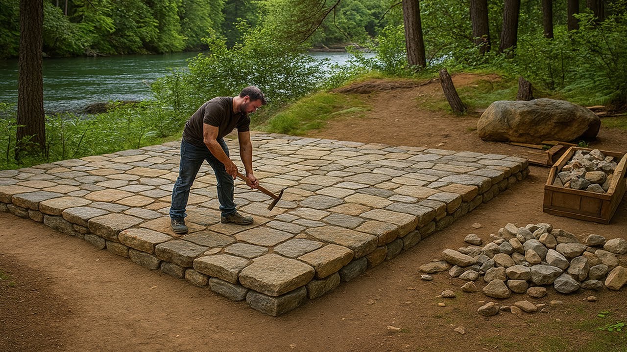 I Built a FOREST HOME in 45 Days with Wood and Stone
