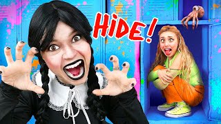 EXTREME HIDE AND SEEK with WEDNESDAY ADDAMS!