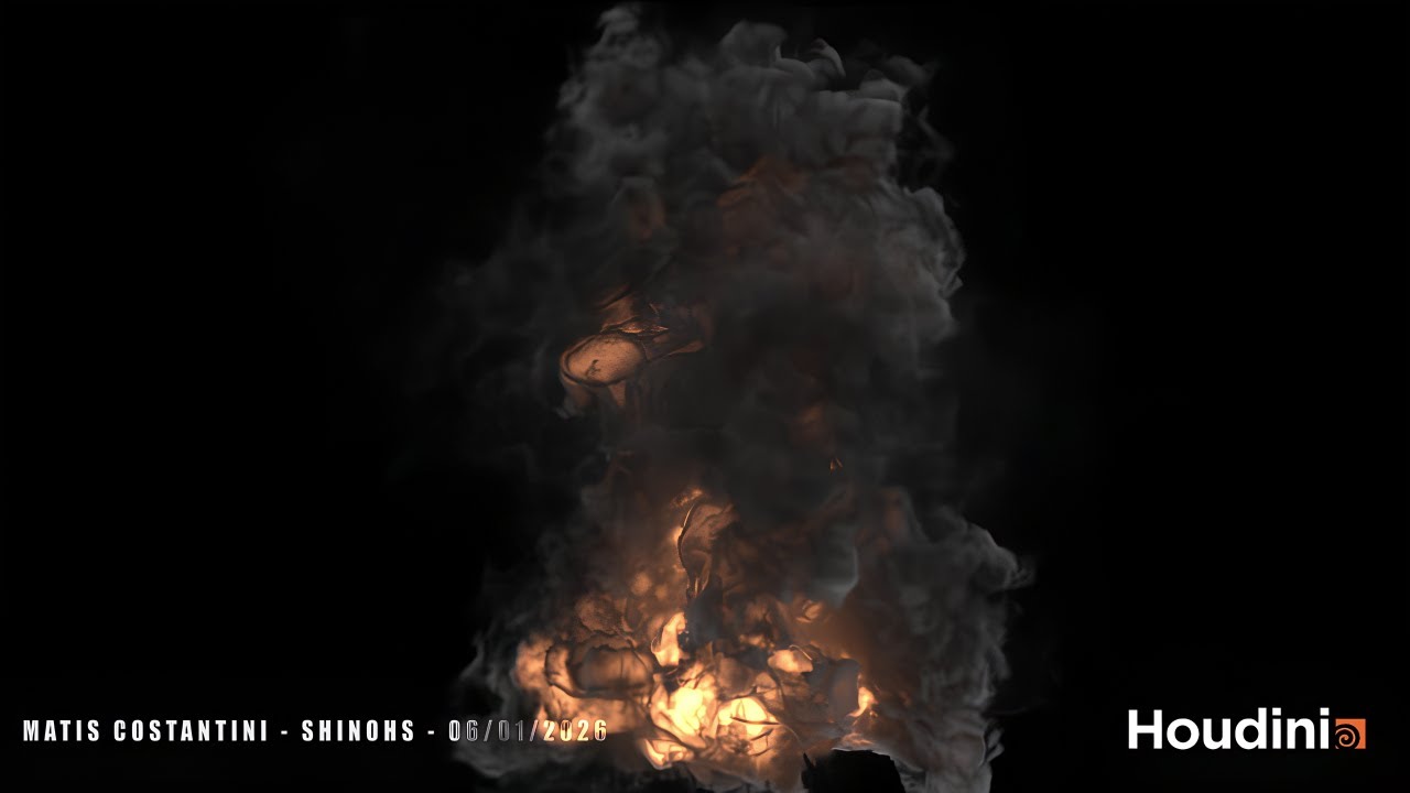 FX - Pyro simulation in Houdini (06/01/2026) - YouTube
