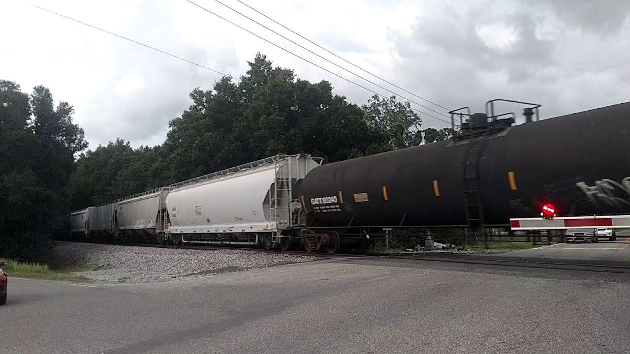 CSX train south bound S line through Zephyrhills Florida at SR54