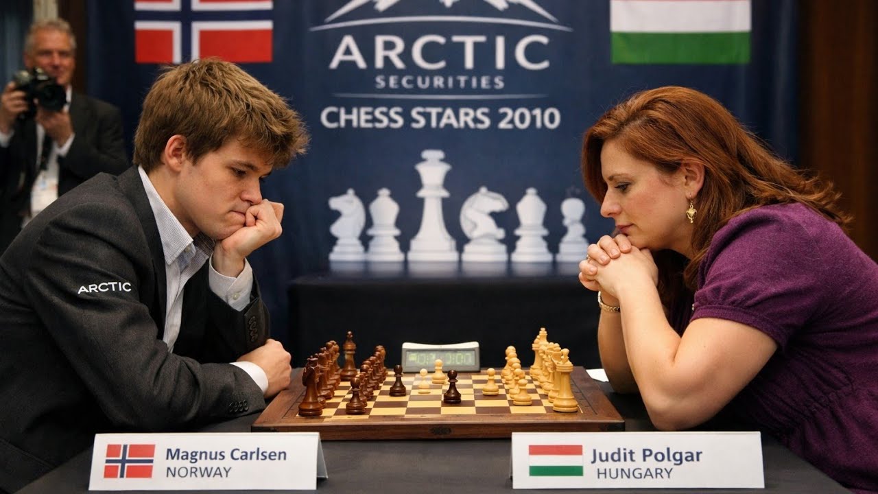 Magnus Carlsen vs Judit Polgar • Arctic Securities Chess Stars (2010)