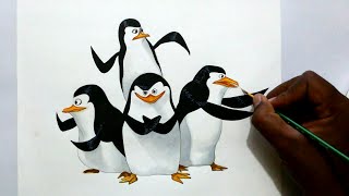 how to draw penguins of madagascar