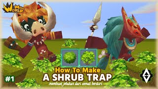 How to make a wild man's trap using thorny Shrub - Tutorial : Mini World Block Art / Survival screenshot 5
