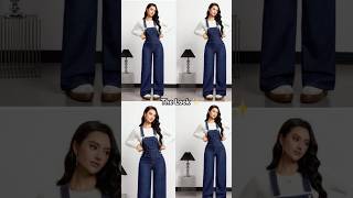 “Denim Dungaree Outfit Idea 👖 Simple & Stylish Look For Girls”