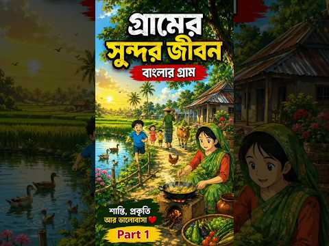 🌿 গ্রামের সুন্দর জীবন | বাংলার গ্রামের শান্তি, প্রকৃতি আর ভালোবাসা ❤️ | Ghibli Shorts BD#shorts