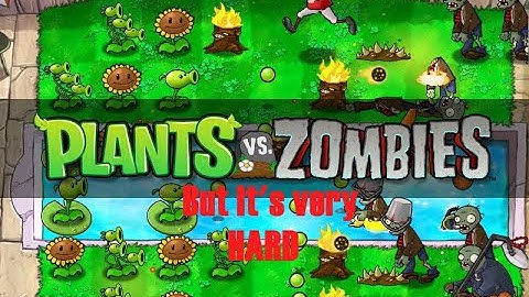 Plants VS Zombies Hard Mode Mod - All Night Levels Walkthrough (2-1 to 2-10)