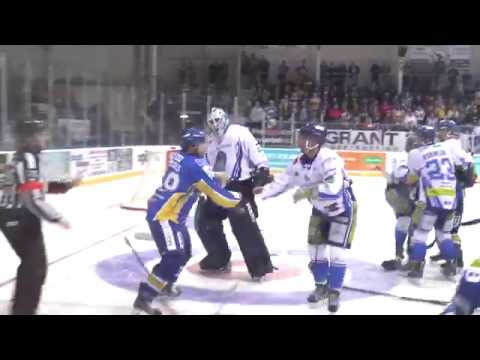 Brendan Brooks vs Jordan Pietrus EIHL fight 1-10-16