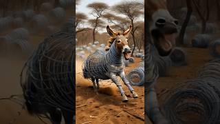 Donkey Got Tangled In Wires