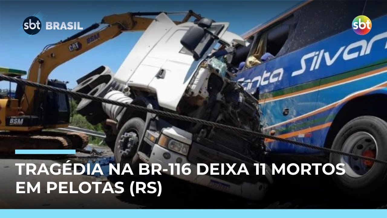 Grave acidente entre carreta e ônibus na BR-116 deixa 11 mortos no Rio Grande do Sul | 