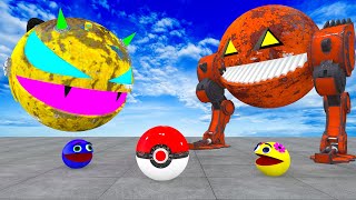 TWO LEG ROBOT YELLOW MS PACMAN VS ROBOT  PACMAN USE POKEMON NEW ADVENTURE #2025