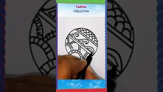 Easy Zentangle pattern in circle #drawing😎😉#shorts #drawing #art #drawingshorts #ZentanglePatterns