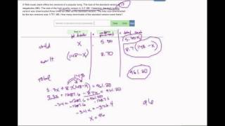 Solving a value mixture problem using a linear equation