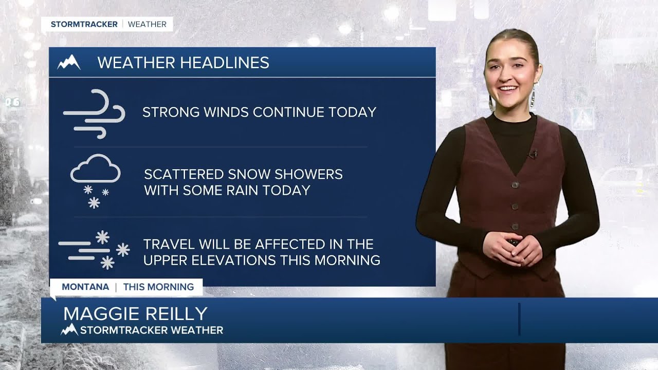 Strong winds, scattered showers, and cooler temperatures today - YouTube