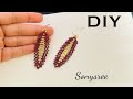 Beaded feather Earrings || How to make feather with beads