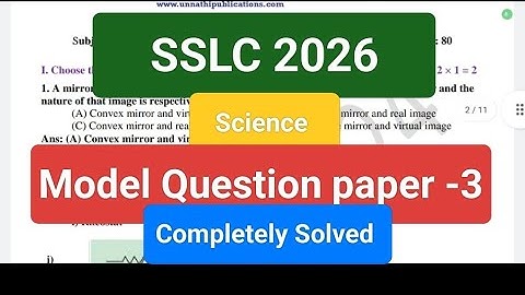 SSLC 2026 Science Model Question paper 3 Completely Solved 