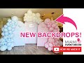 Three backdrops with balloon garland for Gender Reveal Party | DIY balloons | Gender Reveal Balloons