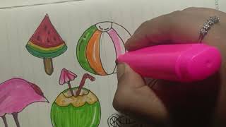 Cute Summer Clipart Drawing and Coloring | Fun in the Sun! Summer-Themed Clipart Ideas