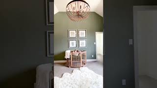 Green Boho Baby Nursery Design with Vaulted Ceiling - Model Home Tour