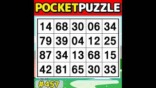 【Pocket Puzzle】 Perfect for daily brain exercises! 《Number Search|Brain training》 #457 screenshot 2