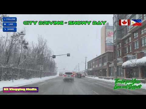 CITY DRIVING - SNOWY DAY 4K #winterdriving #safedrive #wintervibe #snowyday