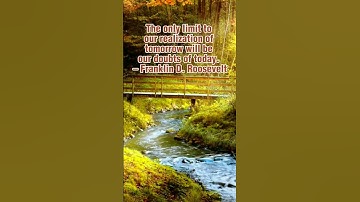 The only limit to our realization of tomorrow will be our doubts of today. – Franklin D. Roosevelt