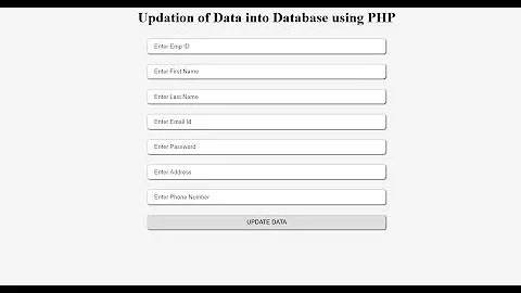 How to update/edit data into database using PHP MySql