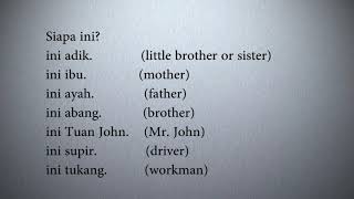 Learn Indonesian language, lesson 1