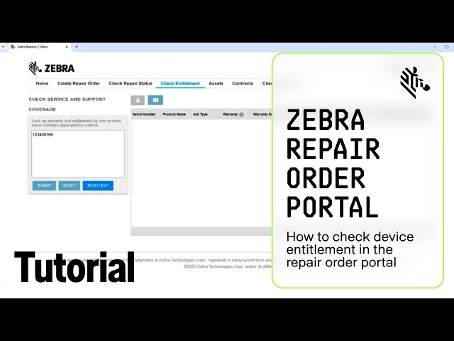 How to Check Device Entitlement in the Repair Order Portal | Zebra