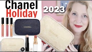 unboxing the chanel 2023 holiday makeup bag set #unboxing #chanel 
