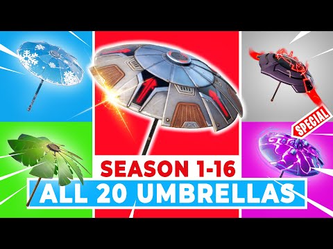 Video: Fortnite New Victory Umbrella: Der Neueste Victory Umbrella Und Andere Aus Früheren Jahreszeiten Aufgelistet