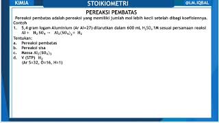 Stoikiometri |pereaksi pembatas -