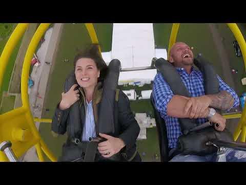 Hilarious slingshot catapult bungee reaction