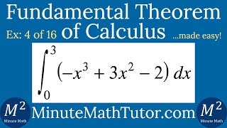 Fundamental Theorem of Calculus | Example 4 of 16 | Integral from 0 to 3 of (-x^3+3x^2-2) dx