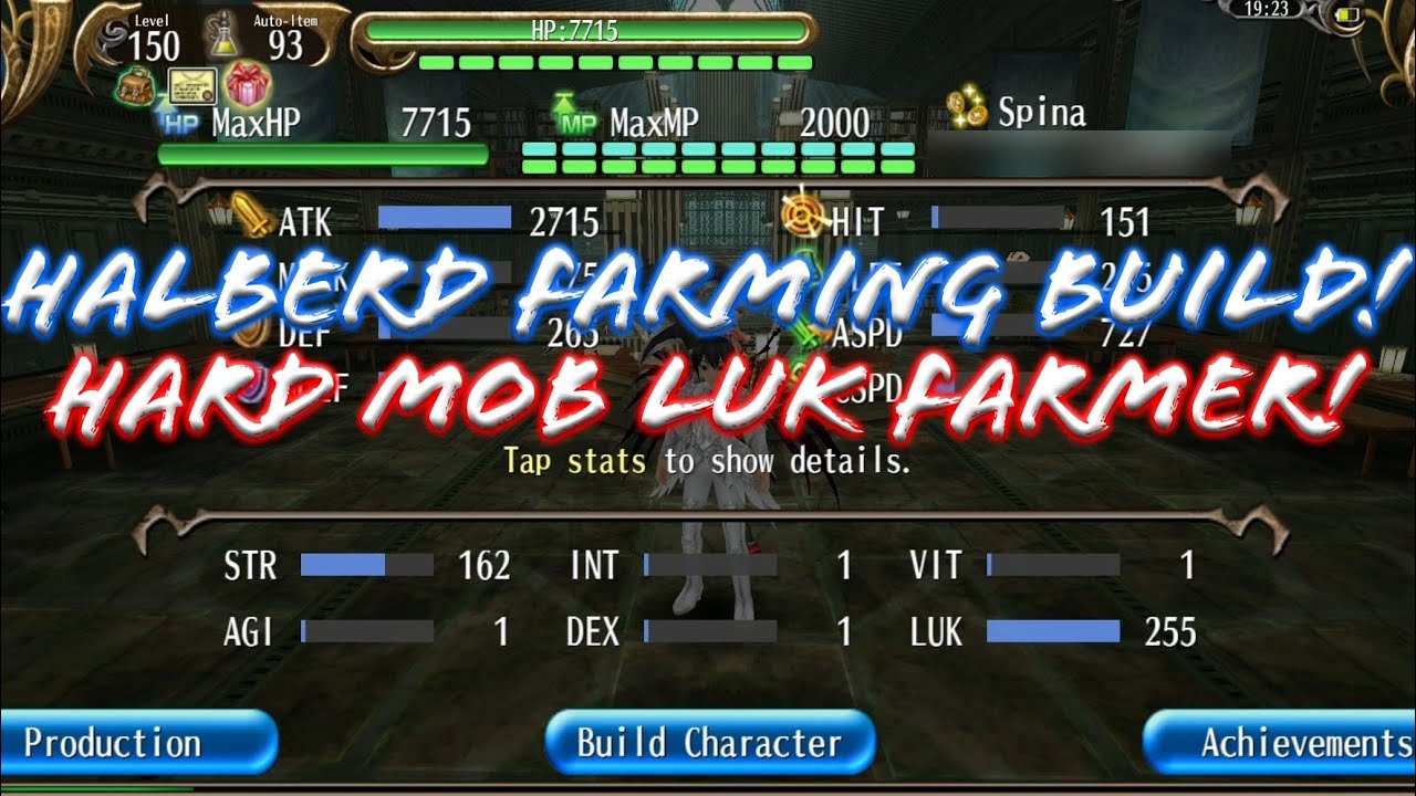 Toram Online Halberd Luck Farming lv150 Build! Farm Hard Mobs Easier