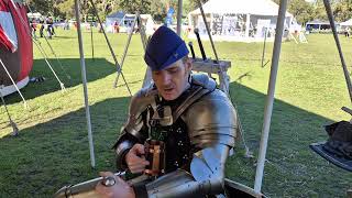 Armoured warrior at the Armour and Alchemy Winter Medieval Fair