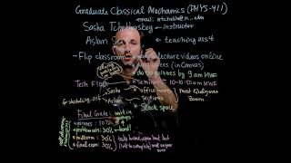 Lecture 1.1 of Classical Mechanics (PHYS-411)