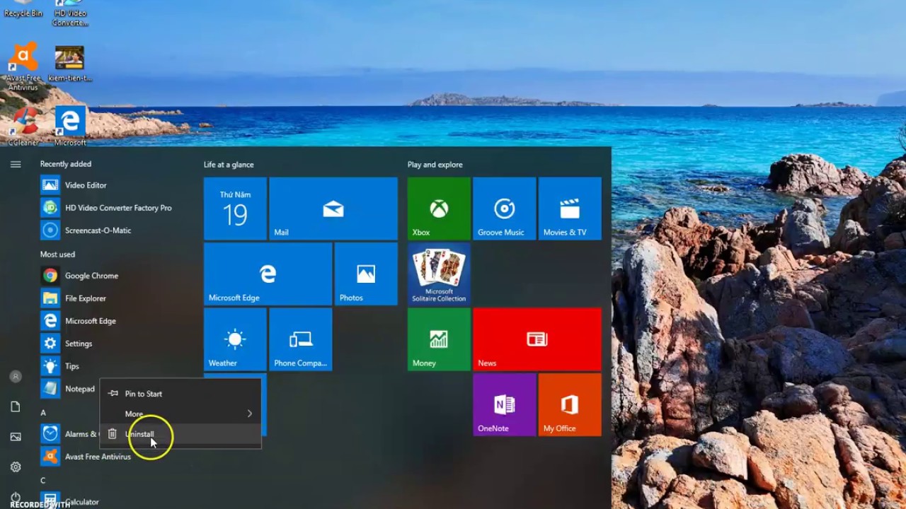 Giỡ bỏ ứng dụng trong hệ điều hành Windows 10 - Remove App Windows 10 - YouTube