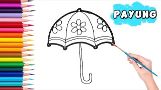 Download lagu Cara mudah Menggambar Payung, Mewarnai dan Melukis Untuk Anak dan Balita | Tips Mudah #howtodraw