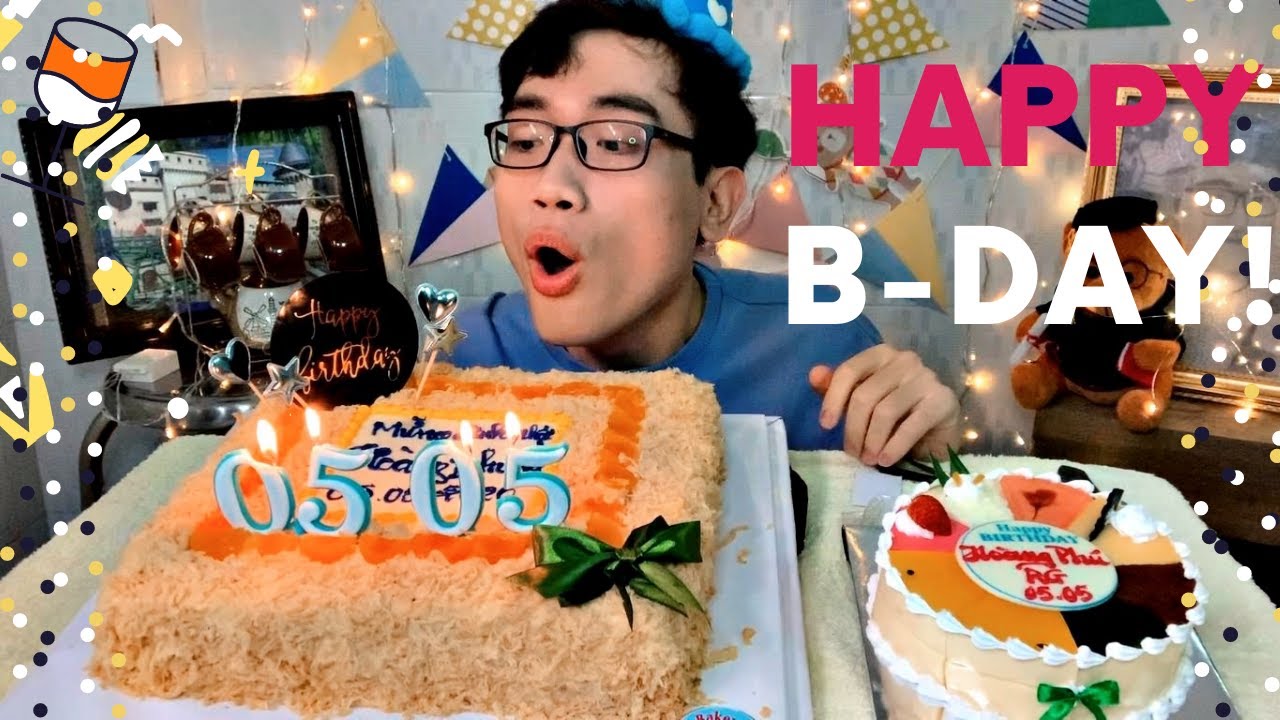 Happy My Birthday!! Ăn Mừng Bánh Bông Lan Trứng Muối... - youtube